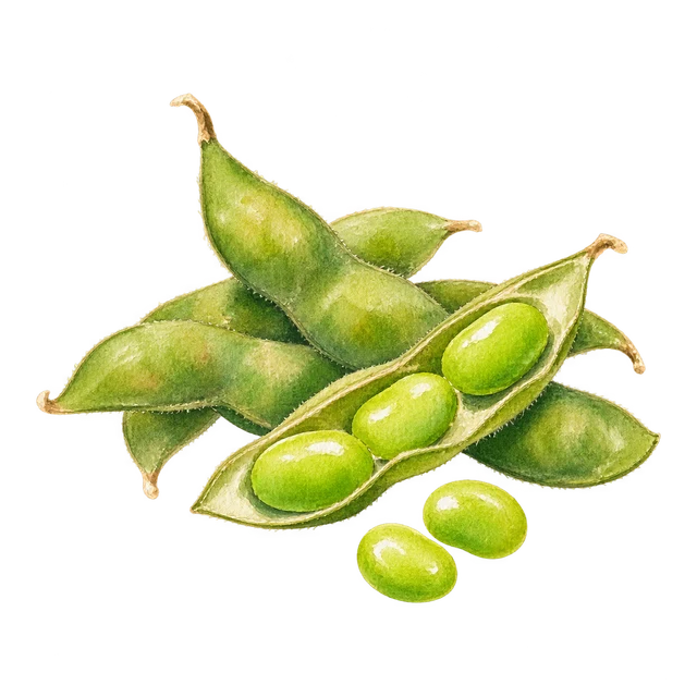 旬の枝豆のイラスト