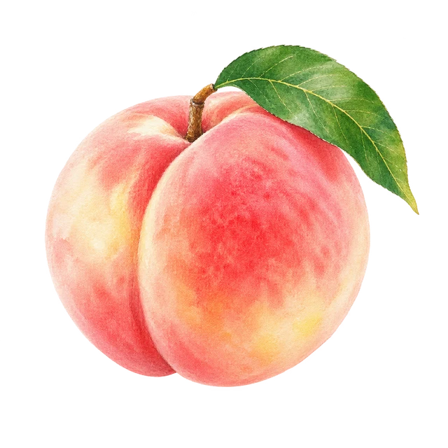 旬の桃のイラスト